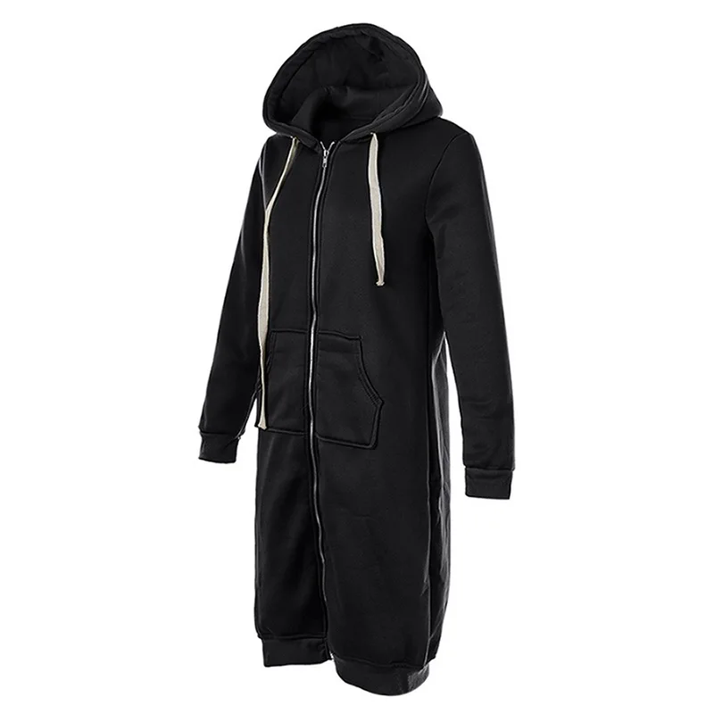 Litthing Dropshipp Женское пальто модная Осенняя длинная куртка с капюшоном на молнии винтажная толстовка верхняя одежда пальто размера плюс