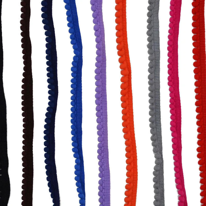 Кружевная Ткань 5 ярдов/Лот 11 мм кисточка шар лента с бахромой DIY материал одежды Швейные аксессуары помпон отделка украшения с помпонами 7Z