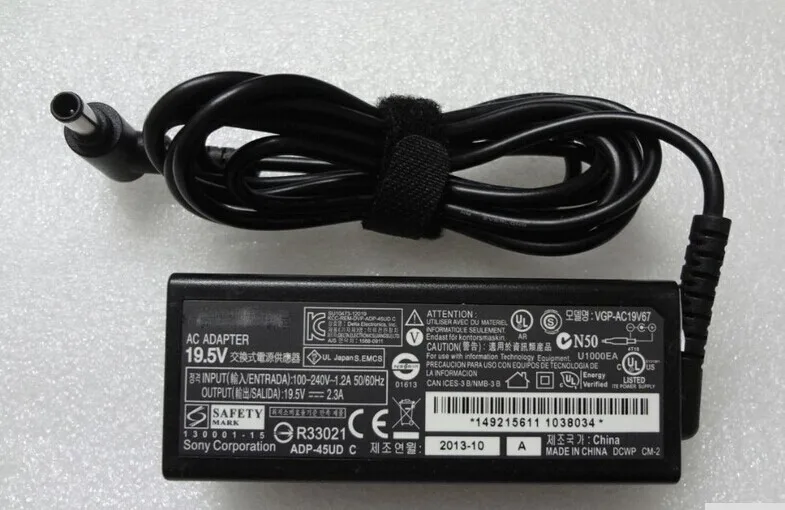 Оригинальный OEM AC зарядное устройство для адаптера sony VIO Vaio Fit15E SVF1521-AC19V67 ноутбука
