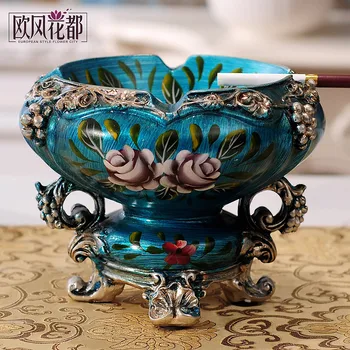 

European ashtray living personality retro cigarette dish American office decor Home Furnishing table ornaments