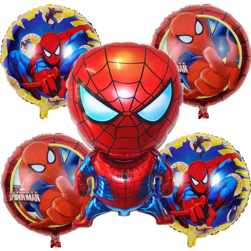 

5pcs/lot Spiderman Xenon Foil Balloon Children Toy Balloons Superhero Theme Party Happy Birthday Decorations supplies