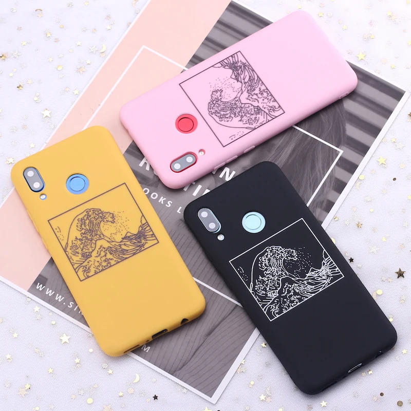 Силиконовый чехол для телефона Huawei Honor Mate 10 20 Nova P20 P30 P40 P Smart The Great Wave off Kanagawa