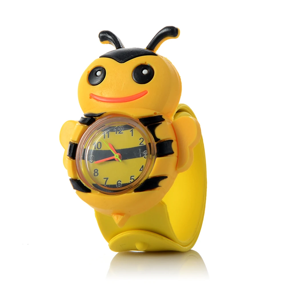 Bee Детские часы Relogio Infantil, детские часы с 3D изображением животных, резиновые кварцевые детские часы для девочек и мальчиков, милые часы Reloj Relogio Montre - Цвет: Bee