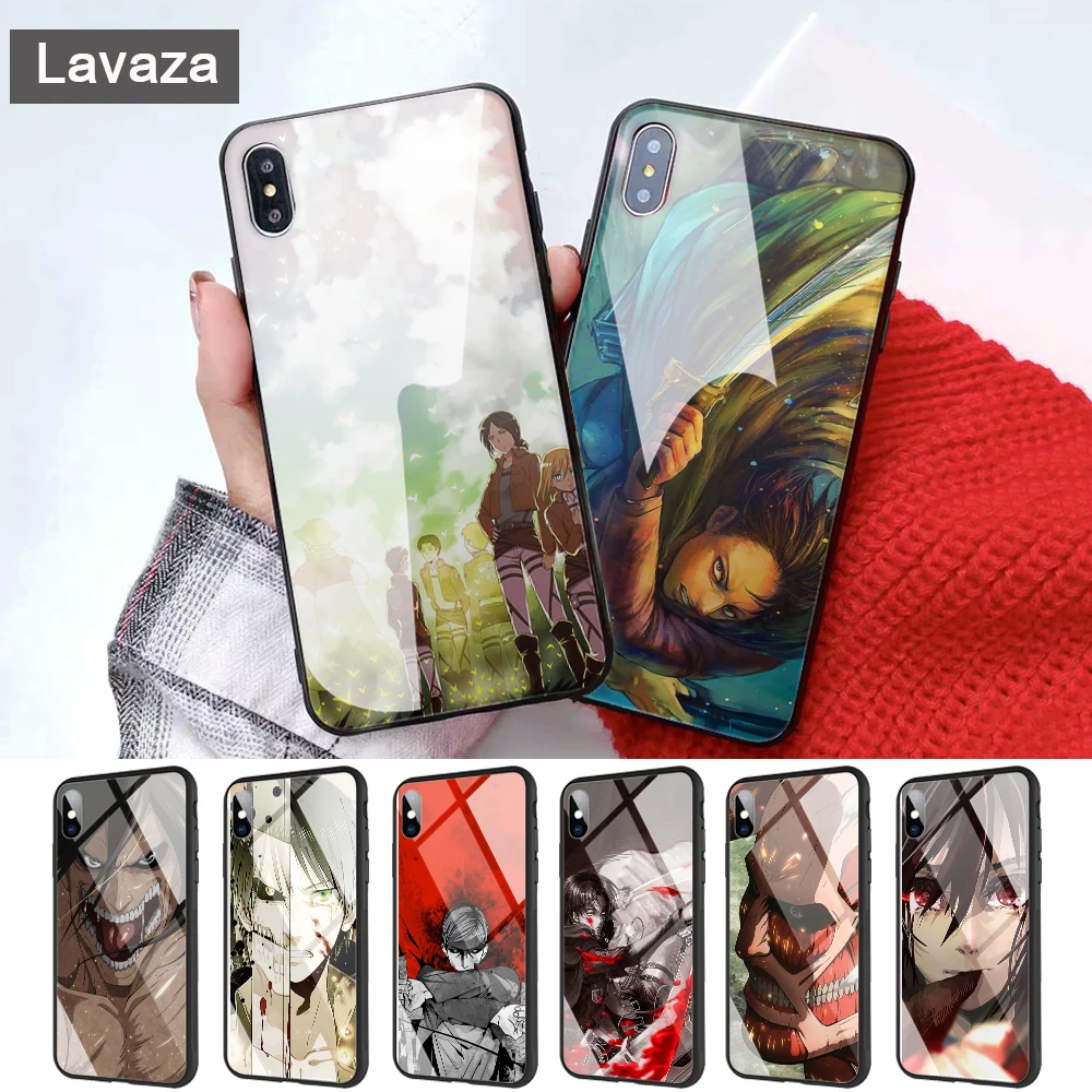 

Lavaza 135FF Attack On Titan design Glass Phone Case for Apple iPhone 11 Pro XR X XS Max 6 6S 7 8 Plus 5 5S SE
