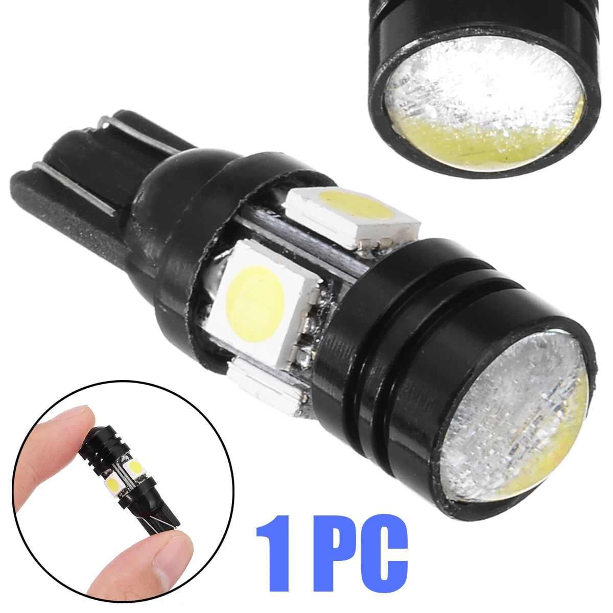 

1pc T10 W5W LED 4SMD 5050 Lens LED Bulb 196 168 White Light For Car Interior Dome License Plate Light Lamp