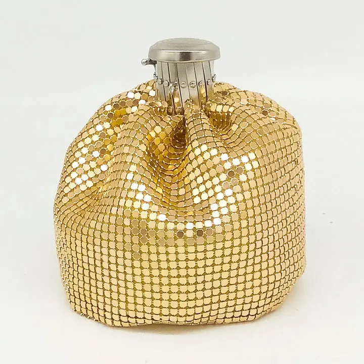 Boutique De FGG мини модный алюминиевый дневной клатч для женщин, Повседневный Кошелек для монет, сумка для денег, вечерняя сумочка-клатч - Цвет: Gold Purse