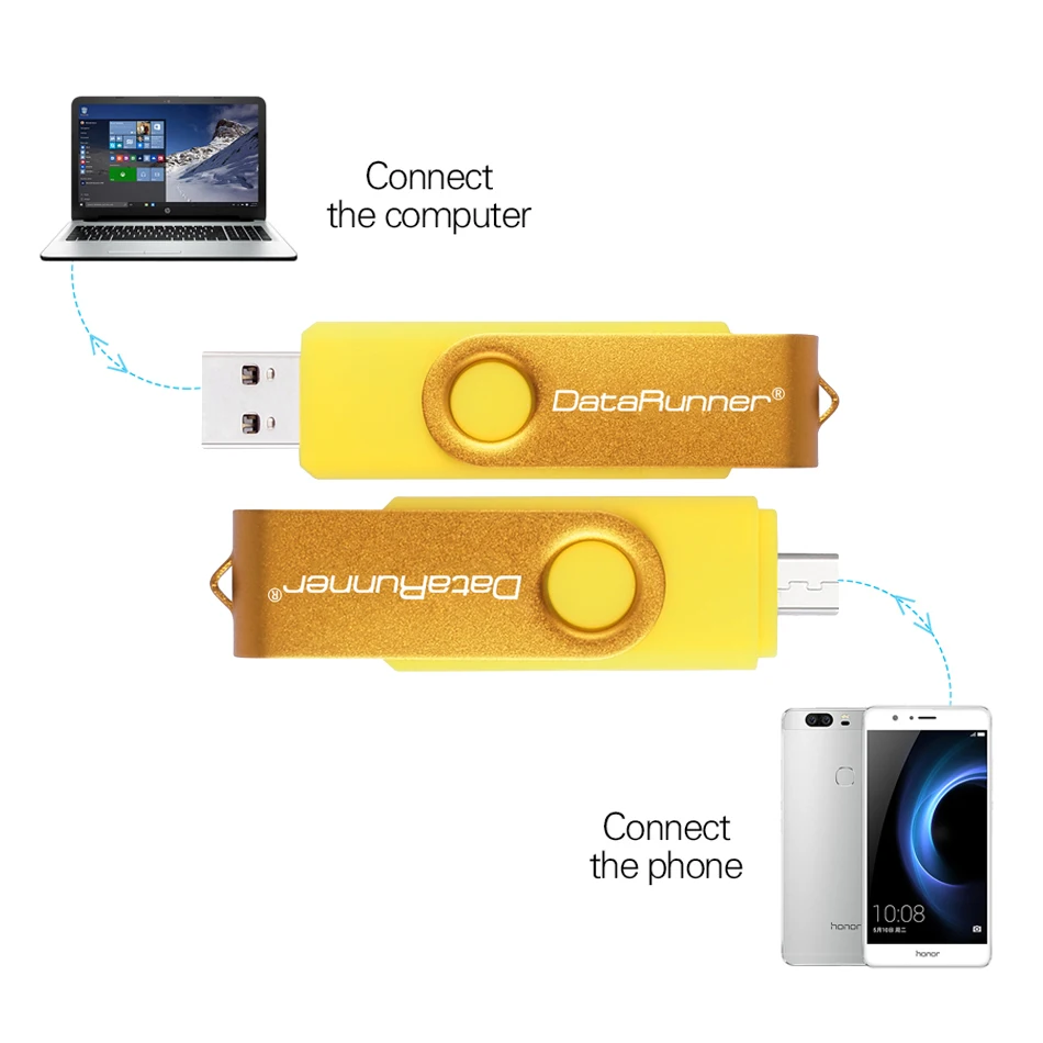 DataRunner OTG USB флеш-накопитель Высокоскоростной Usb 3,0 флеш-накопитель 256 ГБ 128 Гб 64 ГБ 32 ГБ 16 ГБ флеш-накопитель 2 в 1 карта памяти Micro USB