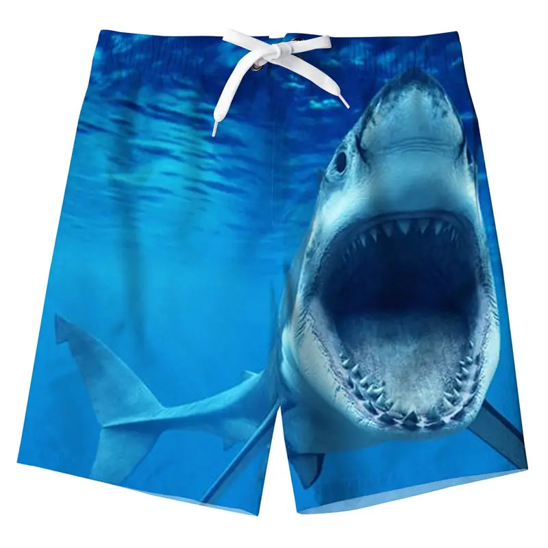 

3D Shark Print Boys Beach Shorts 6 8 10 12 14 Years Boys Swimwear Funny Cat Kids Teenager Shorts Swimsuit Clothing