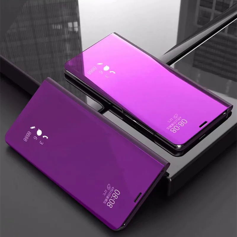 Прозрачный зеркальный смарт чехол для телефона Samsung S20 S10 S9 S8 Plus откидная