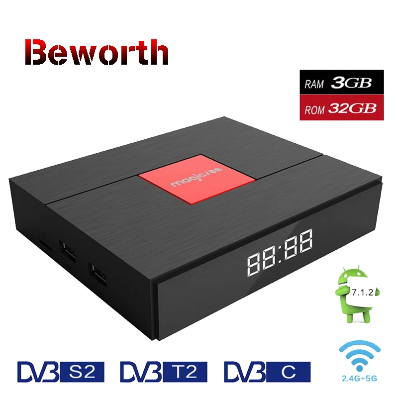 

C400 Plus Smart TV Box Android 7.1 Amlogic S912 Hybird DVB-S2 DVB-T2 Set top 3GB 32GB Dual WiFi BT4.1 Media Player PK KIII Pro