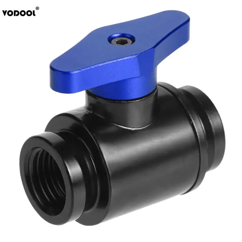 VODOOL G1/4 вентиляционный клапан с алюминиевой ручкой, двойной внутренний зубчатый водяной шаровой клапан, водный контроль для ПК, компьютерная система водяного охлаждения
