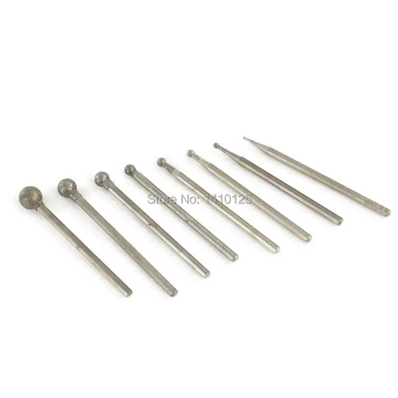 8Pcs Diamond Coated 1-6 mm Spherical Head Mounted Points Spheres Grinding Bit Sculpting Tools Lapidary Gemstone 8Pcs Diamond Coated 1-6 mm Spherical Head Mounted Points Spheres Grinding Bit Sculpting Tools Lapidary Gemstone