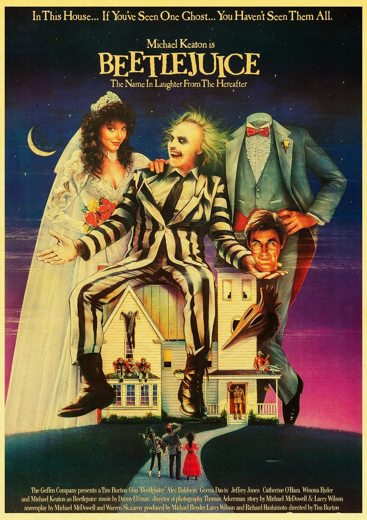 Horror Film Beetlejuice Movie Classic Decorative Retro Poster Wall Art ...