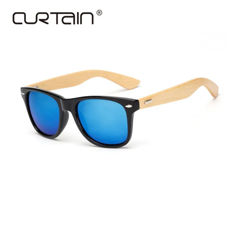 Gafas de sol de madera Retro para hombre y mujer, lentes de sol de