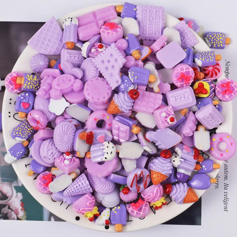 10 шт DIY Slime Амулеты с конфетами сахарный шоколадный торт смолы плоские с оборота бусины для слаймов для украшения скрапбукинга ремесла игрушки