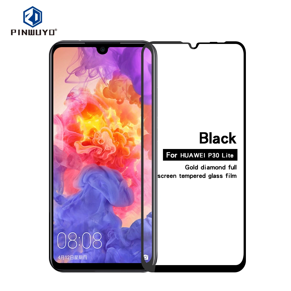 Защита экрана для Huawei P30 Lite закаленное стекло 3D изогнутое полное покрытие от