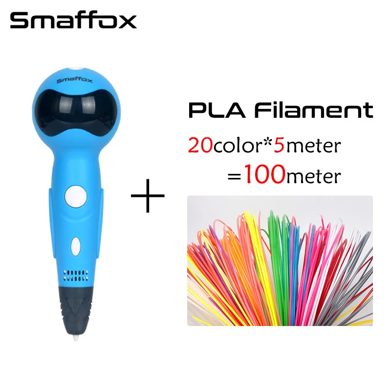 

Smaffox 3D pen+100meter PLA filament 3D printing pen with voice Voice prompts function diy drawing pen 3D molding robot style