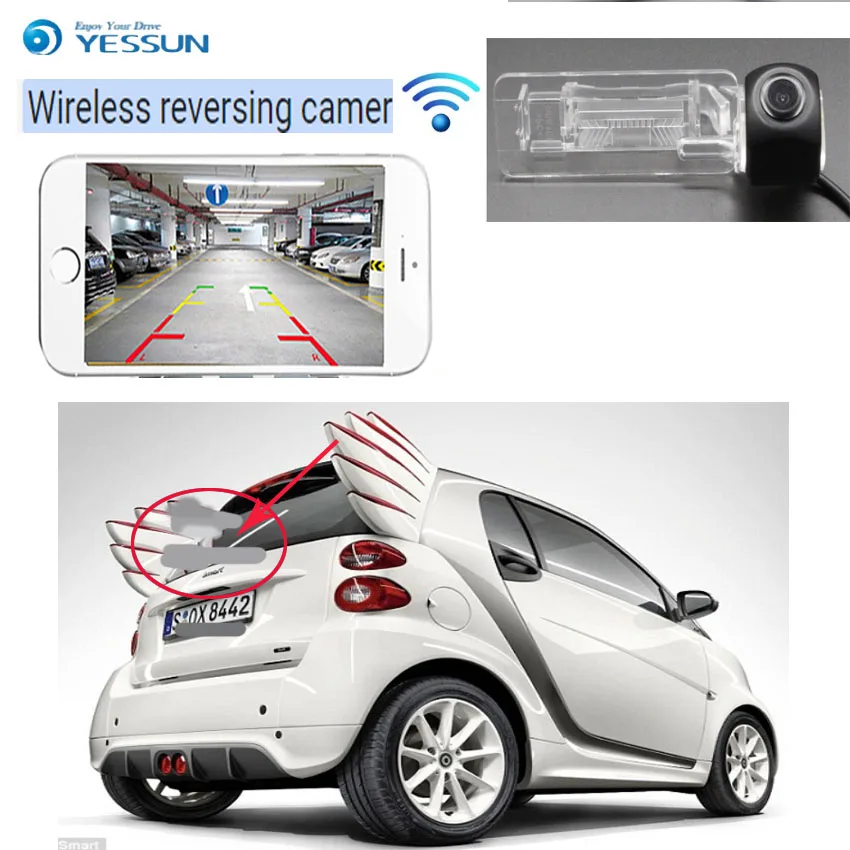 YESSUN New Ariival for Smart ForJeremy 2012~2015  car HD Parking Reverse wireless Camera Waterproof  HD Video