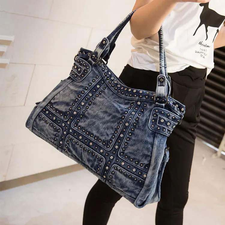 US $32.31 Vintage Design Fashion Denim Women Bag Jeans Shoulder Bags Girls Handbags Crossbody Bag Women Messenger Bags