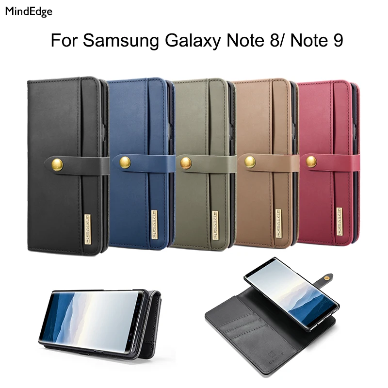 New Magnetic Detachable Flip Case for Samsung Note 8 / Note 9 Case Leather Luxury Brand Wallet Protective for Samsung Note 8/9