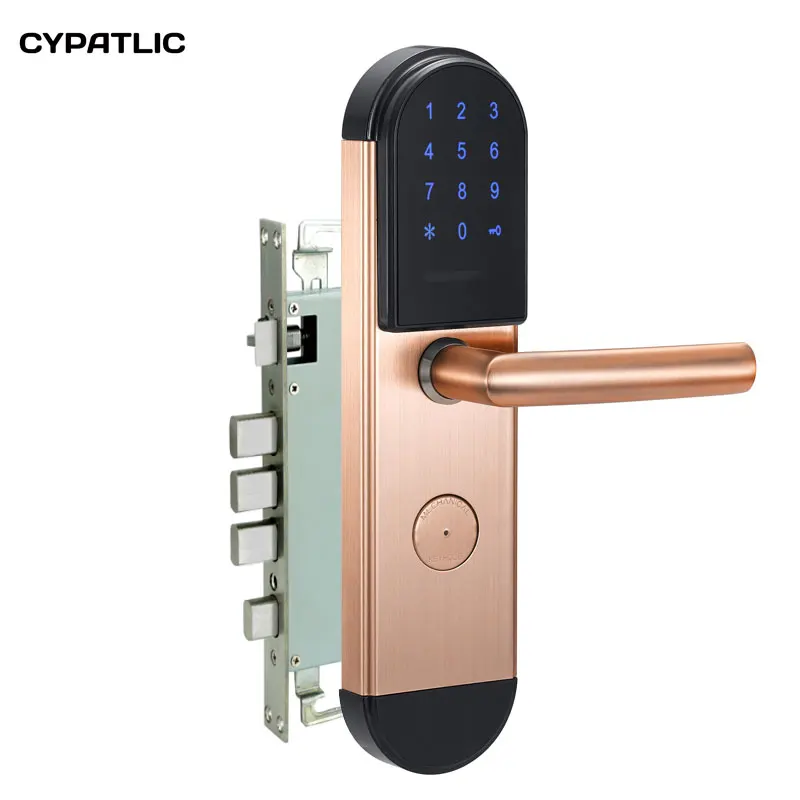 Высокий код безопасности дверной замок сенсорной клавиатуры Электронный M1 дверной замок с картой для квартиры - Цвет: Copper