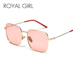 Королевская Девушка роскошный бренд квадратные поляризационные солнцезащитные очки для женщин и мужчин винтажная металлическая оправа