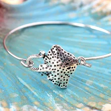 LE SKY мода лето океан ветер дьявол рыба синий кит серебряный цвет металлические браслеты и браслеты для женщин ювелирные изделия подарок