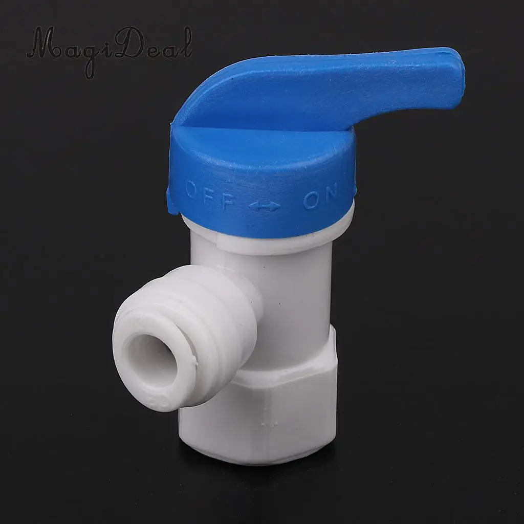 Magideal Plastic 1/4 'OD Tube Ball Valve Quick Connect Straight Fitting for RO Water Applied to Housing in Line Filters