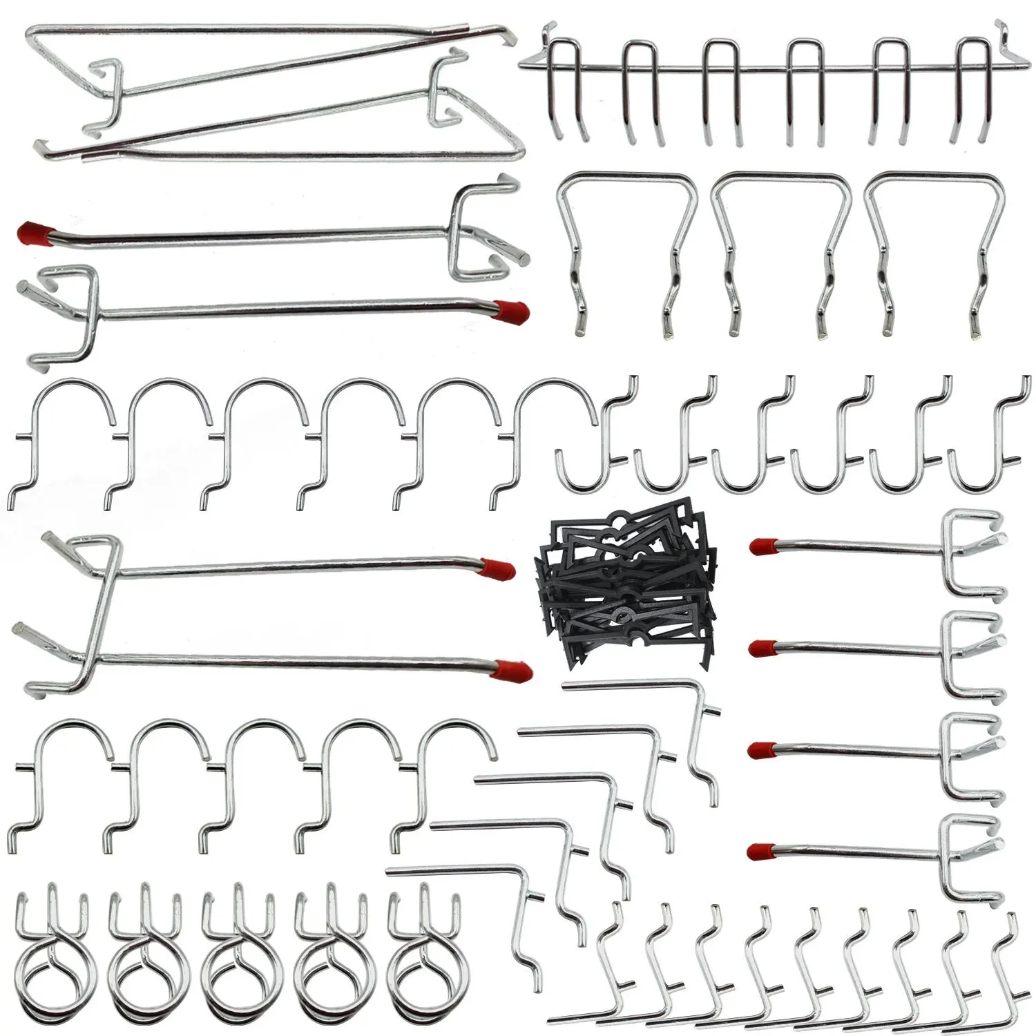 Крючок для пегборда ассортимент 51-Piece серебристый