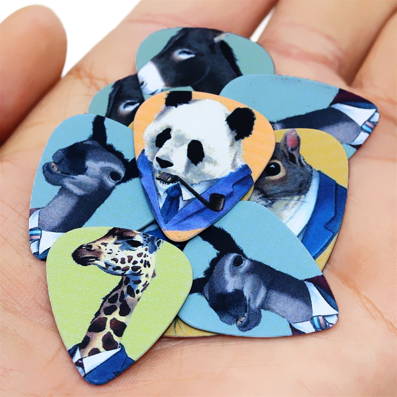 SOACH 50pcs/lot 0.46/0.71/1.0mm Bass Guitar picks animal pattern Plucked Instrument Accessories Guitar/Acoustic guitarra/ukulele
