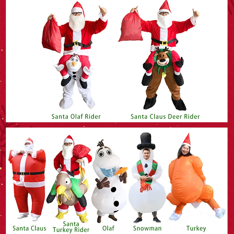 Christmas collection snowman Santa Claus riding a deer couple Olaf riding a turkey unisex for Adult men women