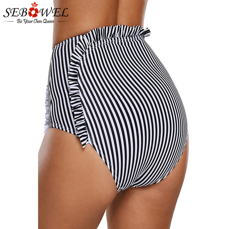 Black-White-Striped-Asymmetric-Ruffle-Trim-Swim-Bottom-LC410702-2-2 