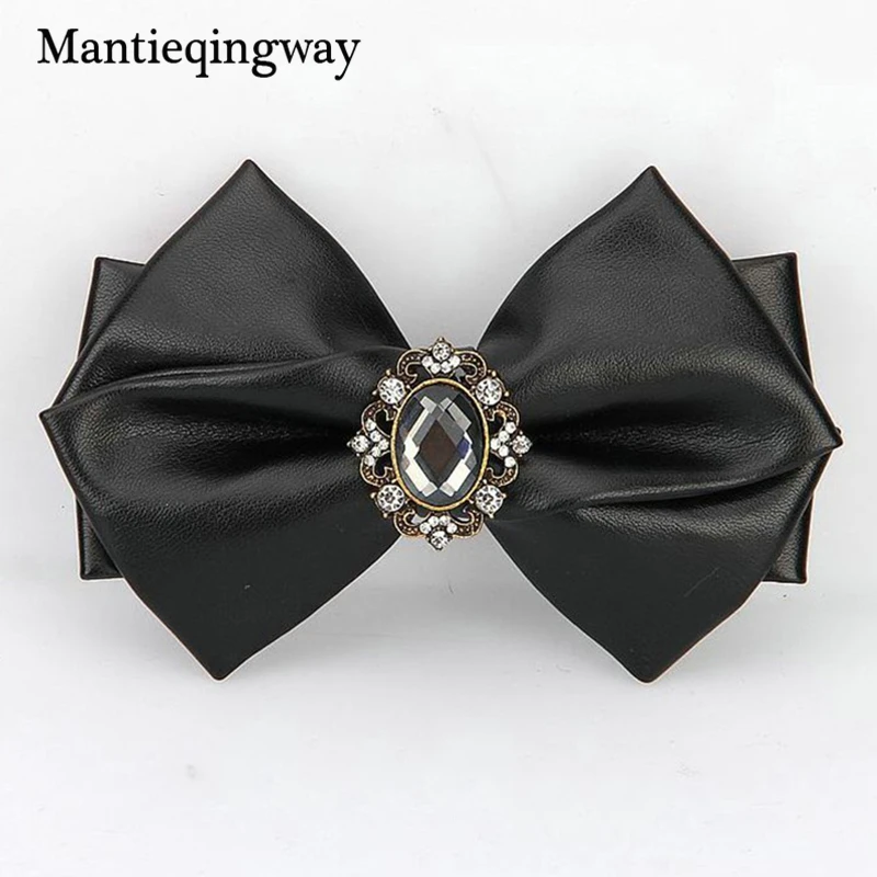 Бренд mantieqingway Мужская PU бабочкой сплошной полиэстер Bowties для Свадебная вечеринка Костюмы Gravatas Бизнес галстуки черный галстук-бабочку