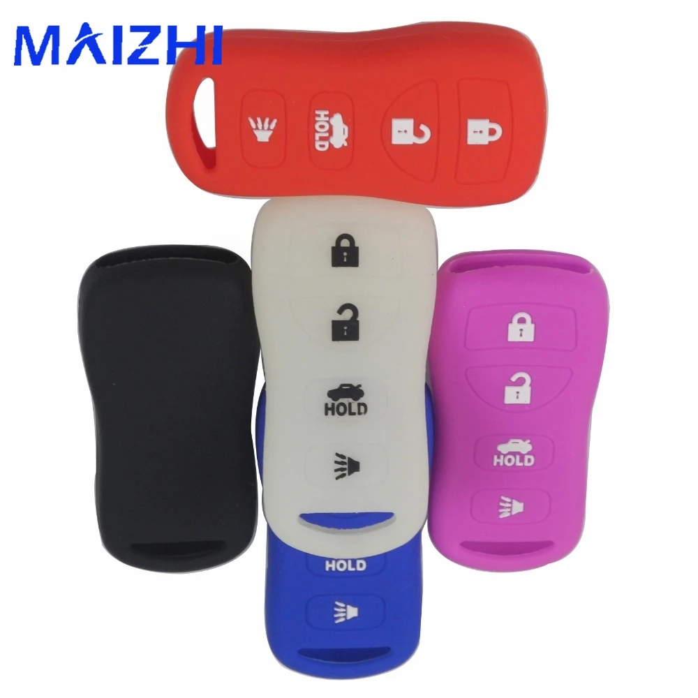 

4 Buttons Luminous Selection Silicone Smart Car Key Case For Nissan Armada Sentra 350Z Altima Maxima Infiniti For KBRASTU15