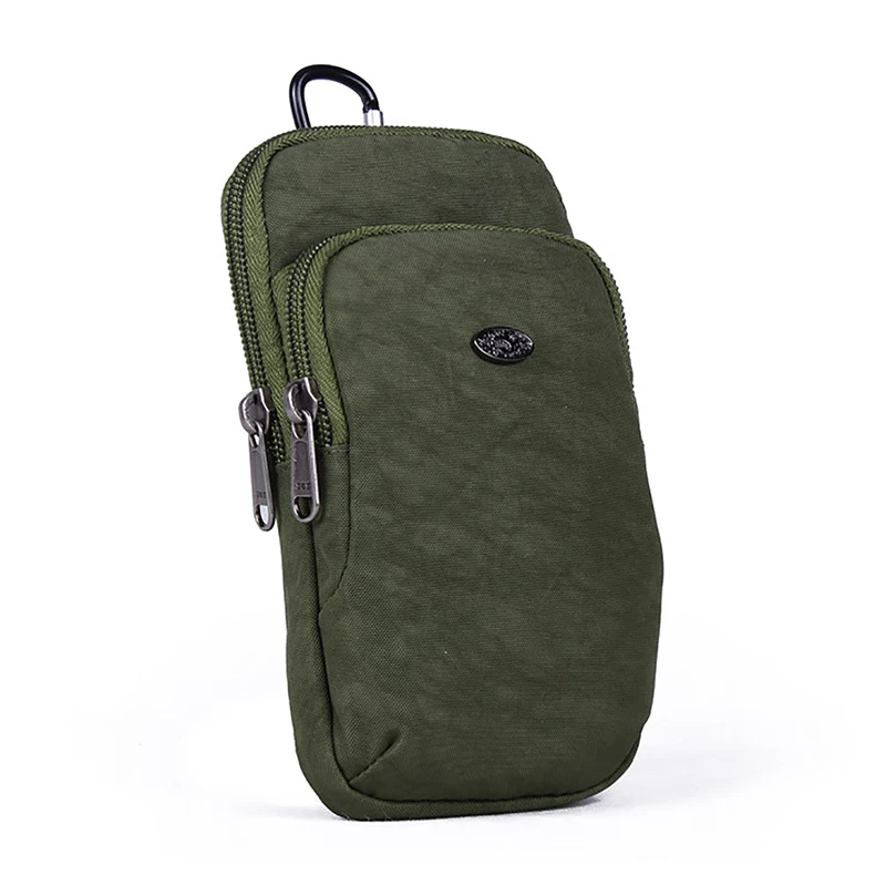 Новая Водонепроницаемая нейлоновая унисекс Повседневная поясная сумка с крючком и ремешком на руку для сотового/мобильного телефона, сумки-мессенджеры через плечо - Цвет: Army Green