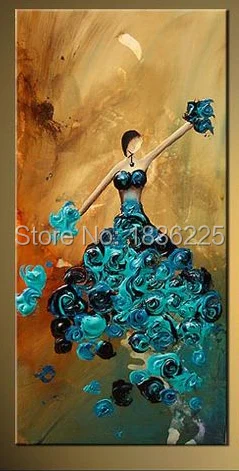 Hand Painted Canvas Oil Paintings Dancer Ballet Dancing Abstract Painting On Home Decor Kids Room In Calligraphy