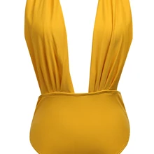 Великобритания сток женские купальные костюмы V-Neck Цельный купальник сплошной пуш-ап бикини с вкладышами