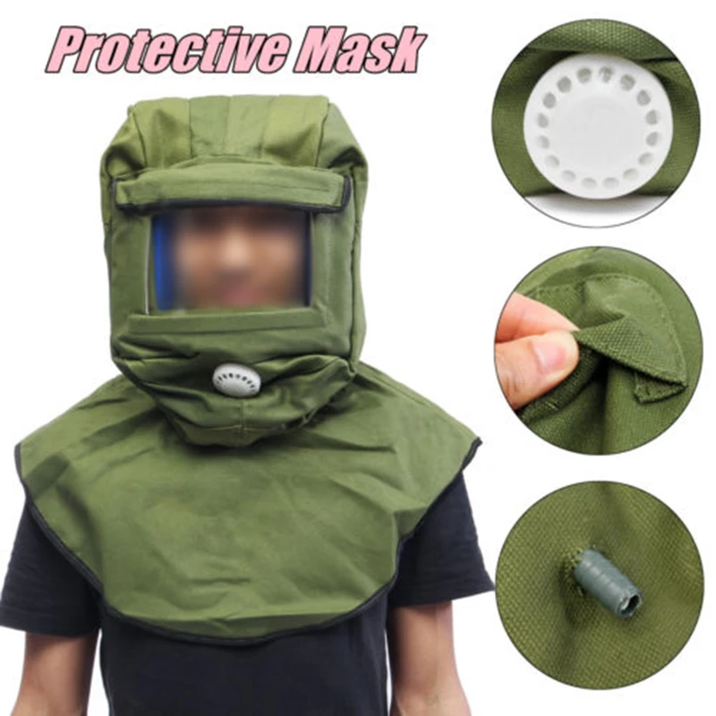 

1x Blasting Hood Sand Blaster Face Mask Anti Dust Tool For Grinding Sandblasting