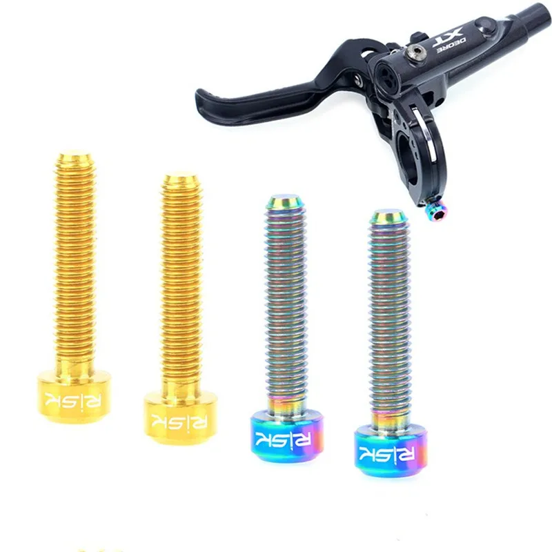 

RISK 1 Pair Mtb Bike Brake Lever Bolts Titanium M5x25mm Bicycle Brake Handle Screws For SHIMANO XT M8000 Bike Parts