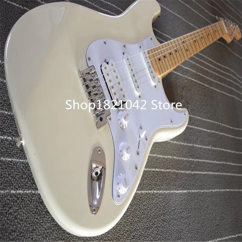 

Factory store milk yellow stratocaster electric guitar custom guitarra sales EMS free shipping