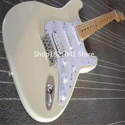 Фабрика магазин молочно желтый stratocaster электрогитары оригинальная гитара продаж EMS Бесплатная доставка
