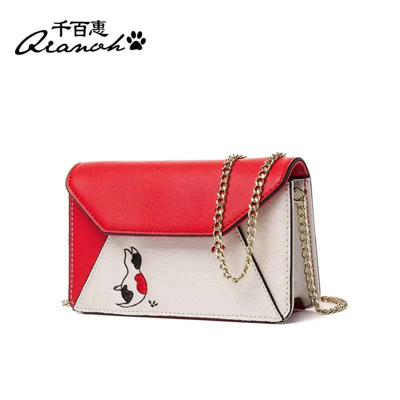 

QIANBH 2017 luxury fashion new personality simple wild shoulder Messenger bag printing handbag Messenger bag female well-known b