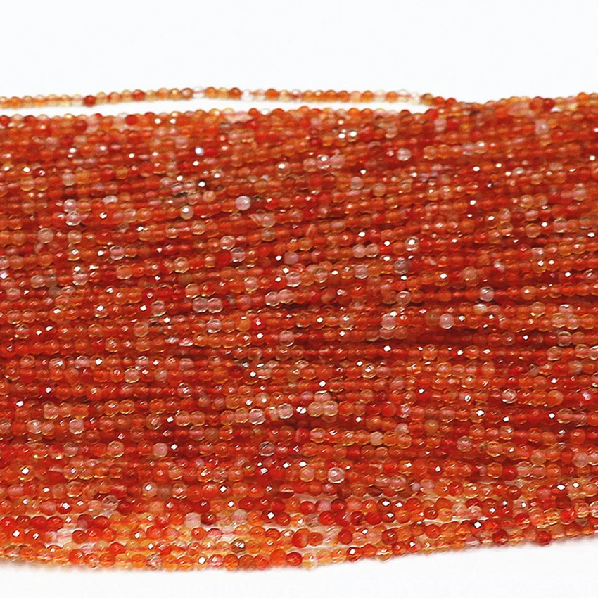 

High quality natural gouache agat stone onyx carnelian 2mm 3mm faceted round loose beads fashion diy jewelry 15inch B472