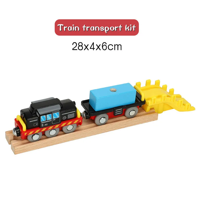 

Free shipping Magnetic Train Engineering Transport Vehicle Suitable for Standard Wood Train Track Railway Children's Toys