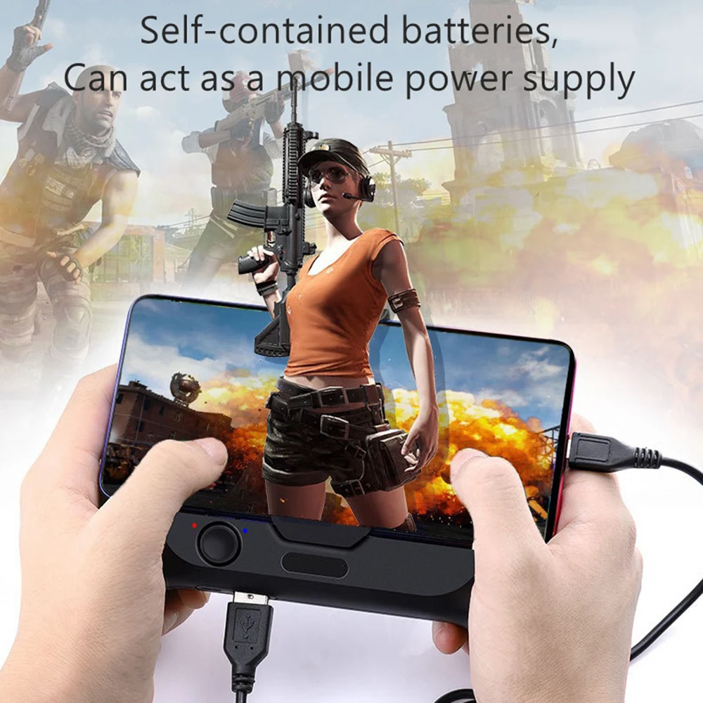 

Mobile Gaming Game Pad Cooler Cooling Fan Fire PUBG Pubg Mobile Game Controller Gamepad Joystick with 2000mAh Battery Switch