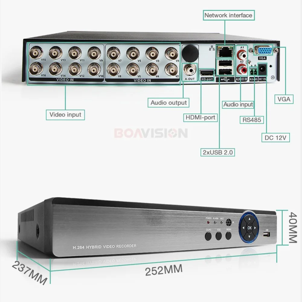 16CH AHD DVR 4MP Гибридный 8*4 Мп + 8 * IP 5 в 1 TVI CVI CVBS CCTV H.264 кодирование Onvif для камеры|dvr h.264|dvr