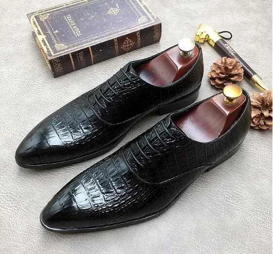 Schwarzes Spitze blau Neue Schuhe Muster Wies Mode Krokodil Kleid Nachtclub Business Britischen Produkte Bankett Einzigen 6Yg6O