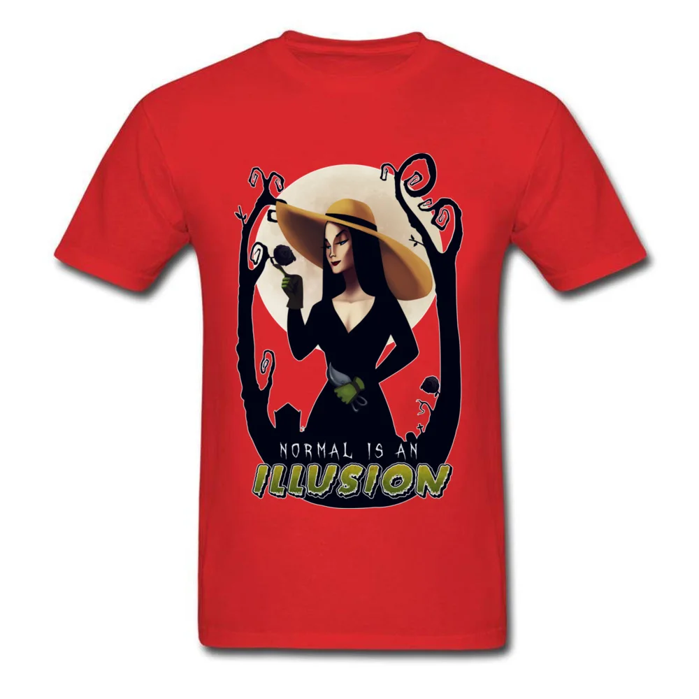 normal is an illusion 100% Cotton Funny T Shirt 2018 Short Sleeve Men Top T-shirts Cool Summer T-Shirt Round Neck normal is an illusion red