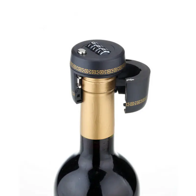 Password Combination Locker Wine Whiskey Bottle Stopper Keep Fresh Free Shipping