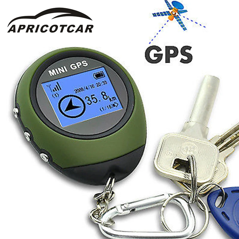 

APRICOTCAR Mini GPS Positioning Tracker Handheld Portable Keychain Travel Satellite Locator Outdoor Adventure Vehicle Pathfinder